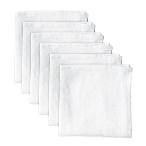 100% Pure Linen Dinner Cloth Napkins 15 x 15 - White