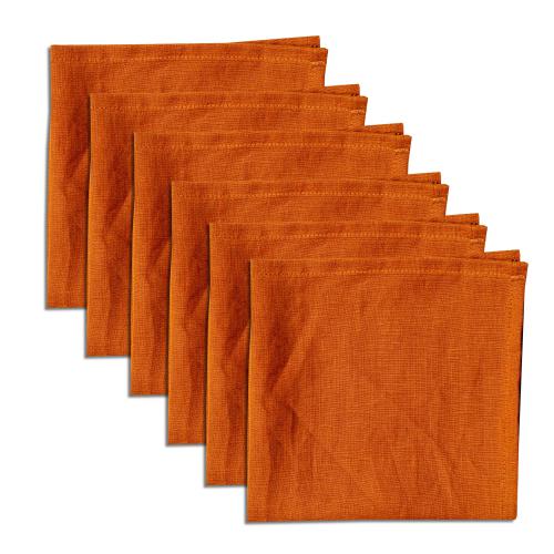 100% Pure Linen Dinner Cloth Napkins 15 x 15 - Caramel