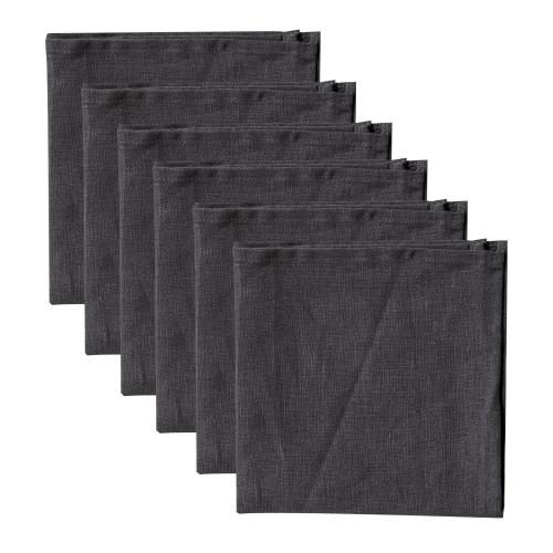 100% Pure Linen Dinner Cloth Napkins 15 x 15 - Charcoal Grey