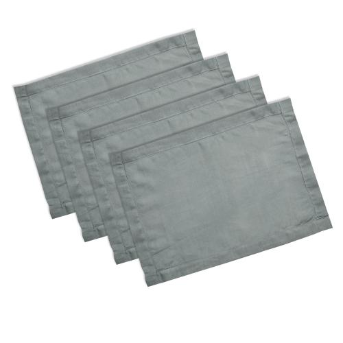 linendo Linen Hemstitch Placemats 14x19 Inch Teal