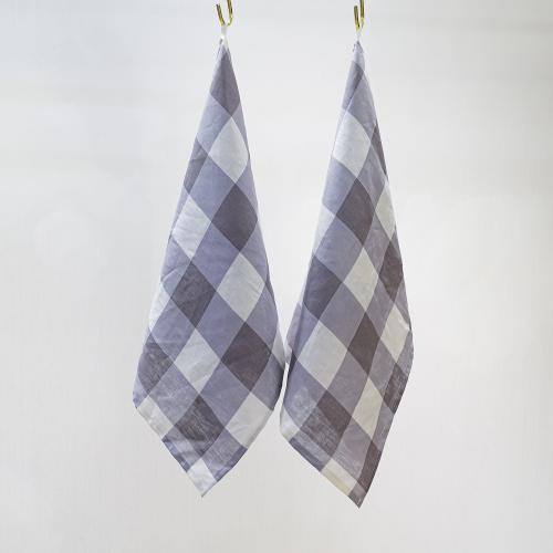 100% Linen Kitchen Towels 20 x 30 inch Gray/White Buffalo Check