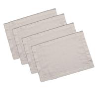 Linendo Linen Hemstitch Placemats 14x19 Inch Natural