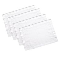 Linendo Linen Hemstitch Placemats 14x19 Inch White
