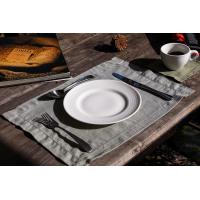 linendo Linen Hemstitch Placemats 14x19 Inch Taupe Grey