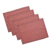 Linendo Linen Hemstitch Placemats 14x19 Inch Rose Pink