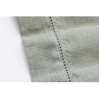 Linendo Linen Hemstitch Placemats 14x19 Inch Sea Green