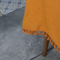 Linendo Linen Tablecloth - 60 x 84 Inch Caramel