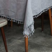 Linendo Linen Tablecloth - 60 x 84 Inch Taupe Grey