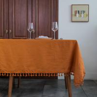 Linendo Linen Tablecloth - 60 x 102 Inch Caramel