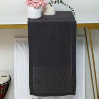 Hemstitch Linen Table Runner 14x72 Inches Long - Charcoal Grey