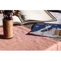 Linendo Hemstitch Linen Table Runner 14x72 Inches Long - Dusty Pink