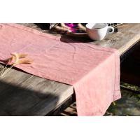 Linendo Hemstitch Linen Table Runner 14x72 Inches Long - Dusty Pink