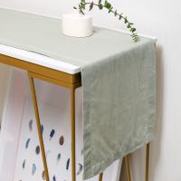Linendo Hemstitch Linen Table Runner 14x72 Inches Long - Sea Green