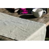 Linendo Hemstitch Linen Table Runner 14x72 Inches Long - Sea Green