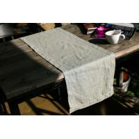 Linendo Hemstitch Linen Table Runner 14x72 Inches Long - Sea Green
